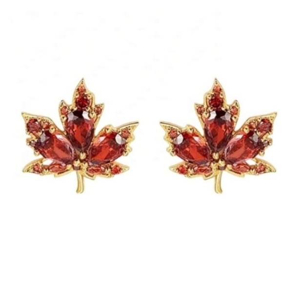 🔹️ Kate Spade 🔹️Red Maple Leaf Studs Earrings ✨️🍁 - Picture 1 of 3